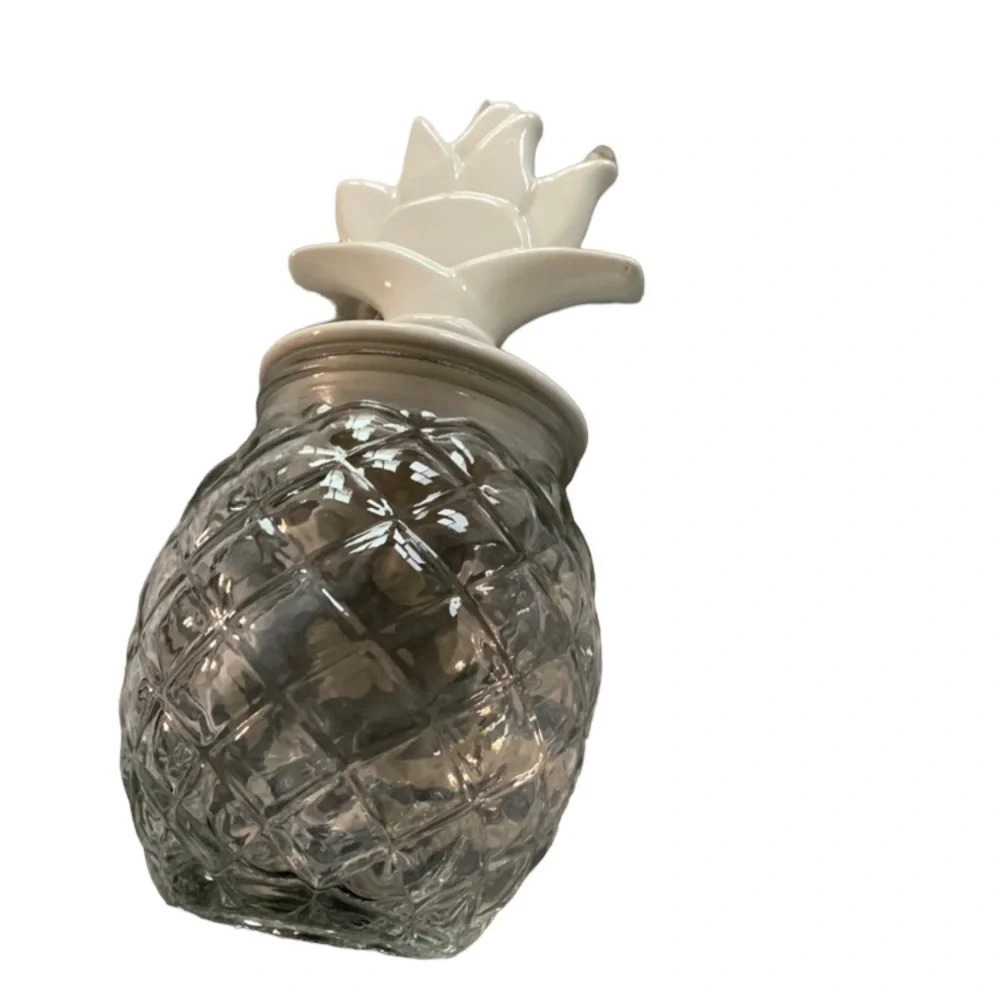 Pineapple Glass Jar height 10", width 5"